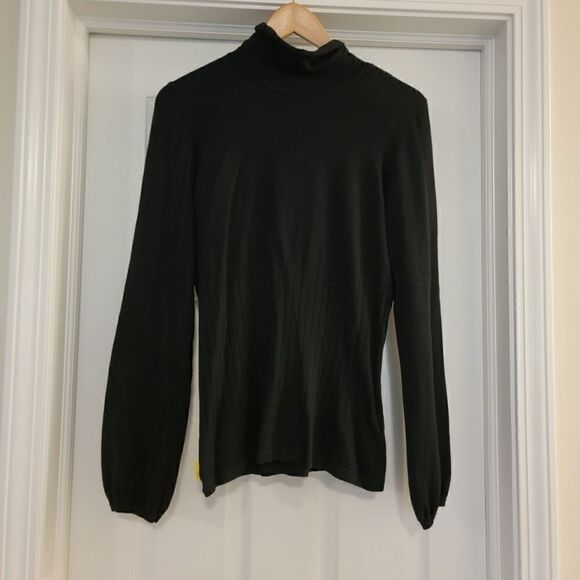 Lole Shirred Mock Neck Sweater black medium (flawed) - Picture 1 of 6